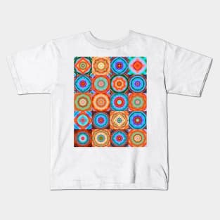 Moroccan arabic boho hippy tile pattern Kids T-Shirt